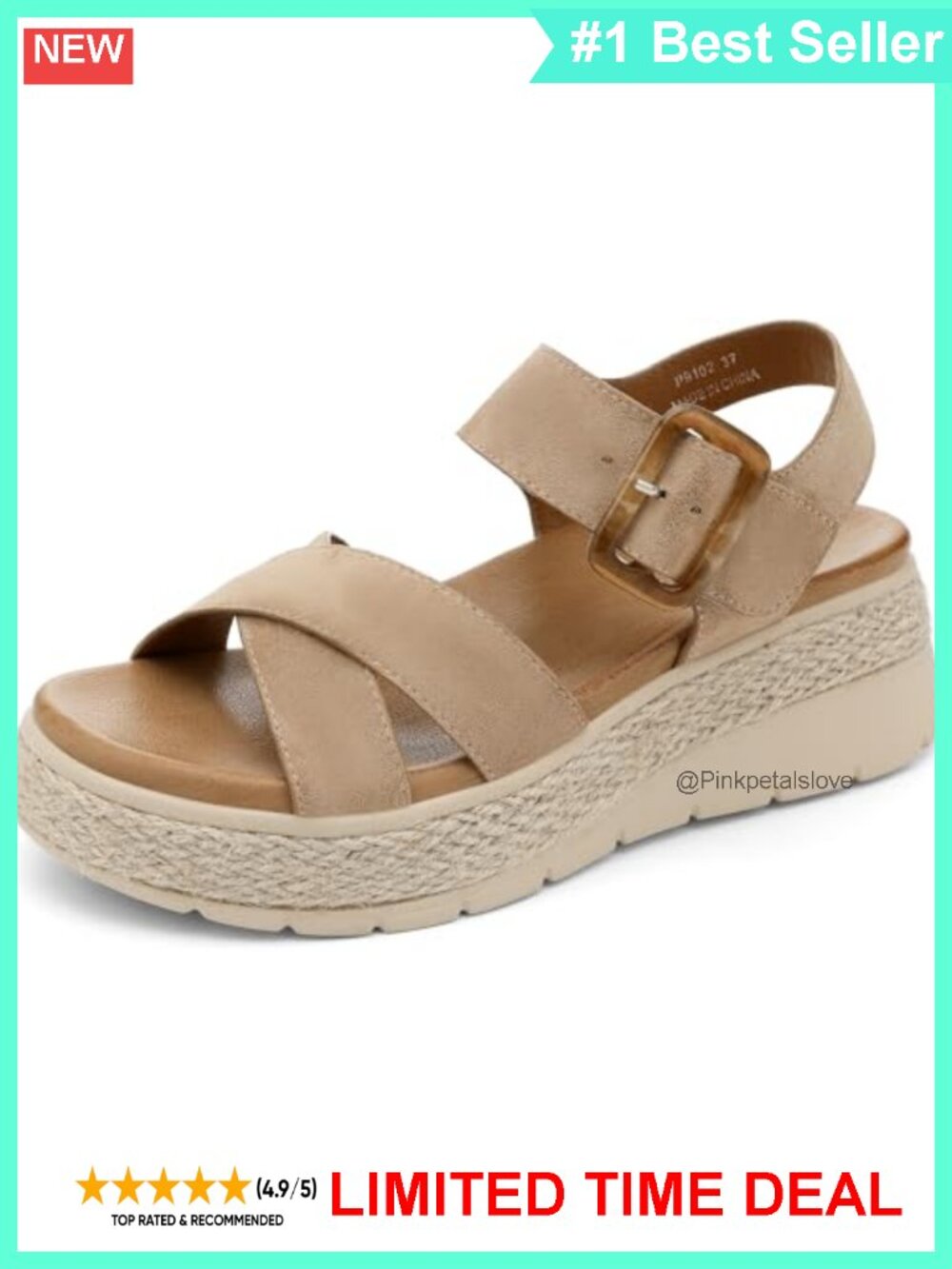 Platform Sandals Low Wedge Espadrille Orthopedic Arch Support
